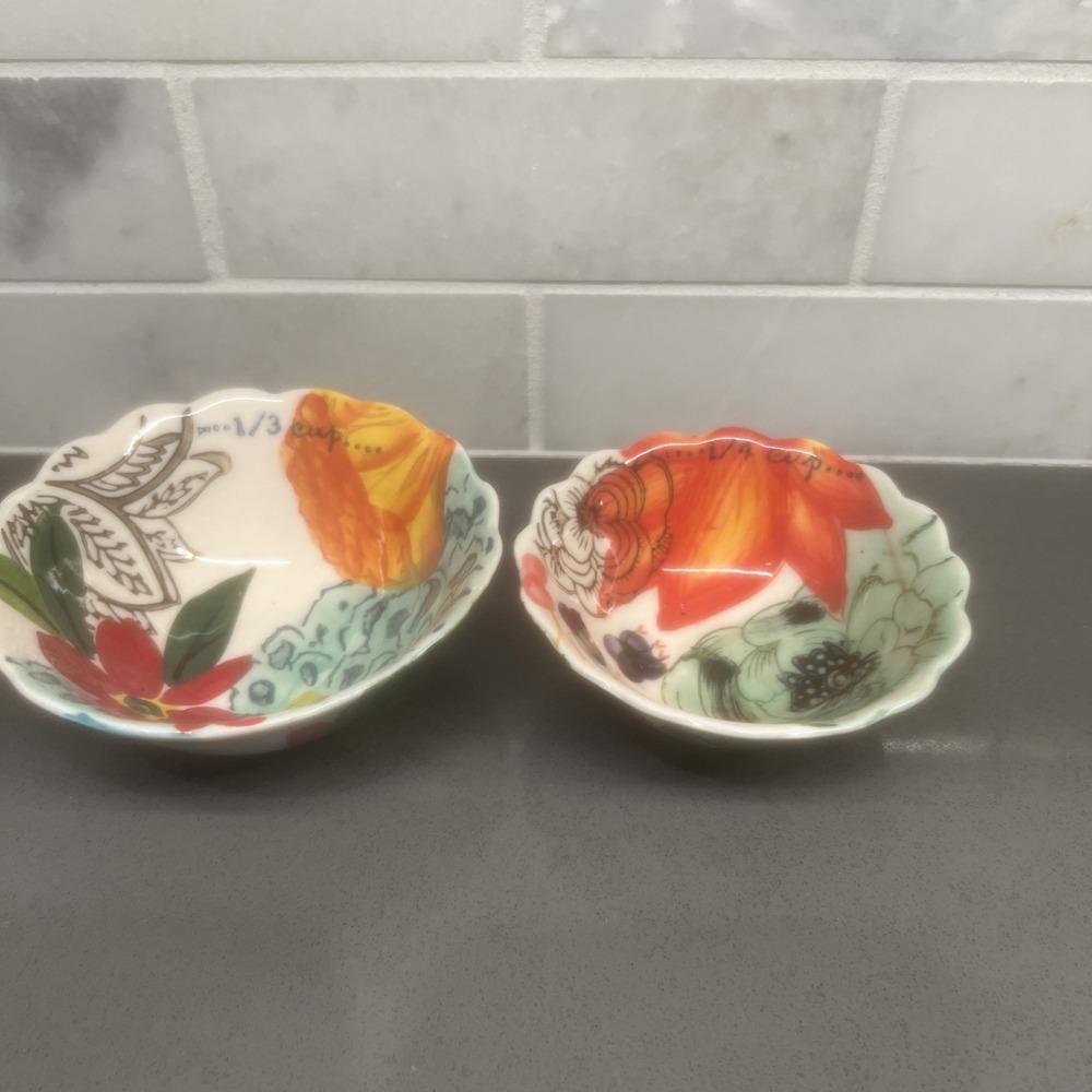 2-Anthropologie Amaryllis Nesting Measuring Replacements Cups Discontinued EUC
